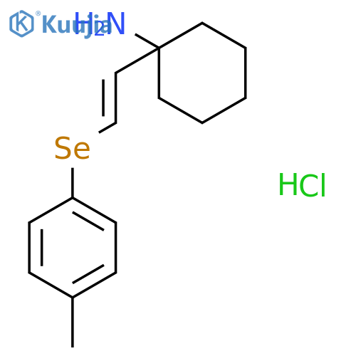 Cyclohexanamine, 1-[2-[(4-methylphenyl)seleno]ethenyl]-, hydrochloride structure