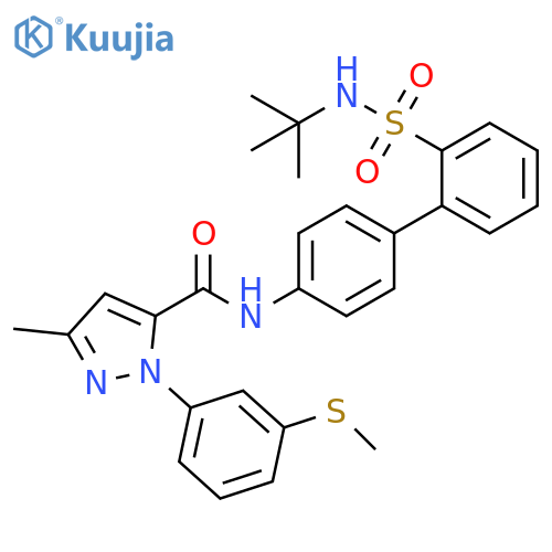 1H-Pyrazole-5-carboxamide,N-[2'-[[(1,1-dimethylethyl)amino]sulfonyl][1,1'-biphenyl]-4-yl]-3-methyl-1-[3-(methylthio)phenyl]- structure