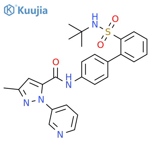 1H-Pyrazole-5-carboxamide,N-[2'-[[(1,1-dimethylethyl)amino]sulfonyl][1,1'-biphenyl]-4-yl]-3-methyl-1-(3-pyridinyl)- structure