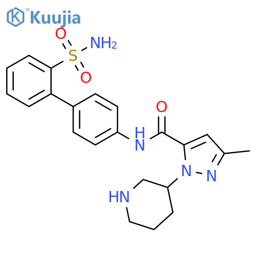 1H-Pyrazole-5-carboxamide,N-[2'-(aminosulfonyl)[1,1'-biphenyl]-4-yl]-3-methyl-1-(3-piperidinyl)- structure