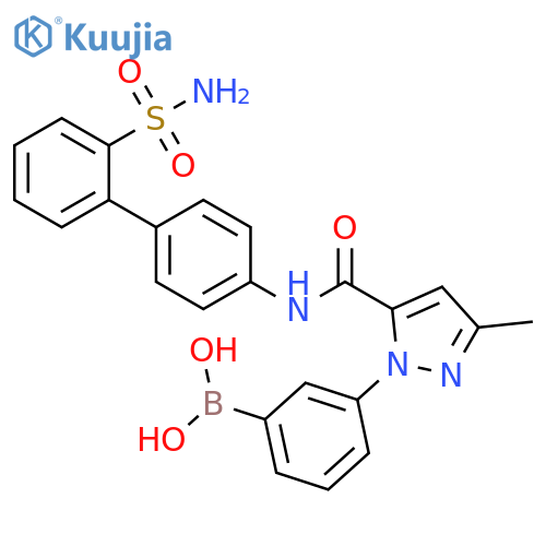 Boronic acid,[3-[5-[[[2'-(aminosulfonyl)[1,1'-biphenyl]-4-yl]amino]carbonyl]-3-methyl-1H-pyrazol-1-yl]phenyl]- structure