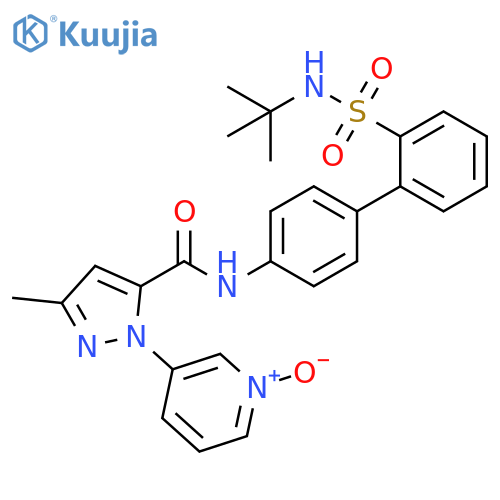 1H-Pyrazole-5-carboxamide,N-[2'-[[(1,1-dimethylethyl)amino]sulfonyl][1,1'-biphenyl]-4-yl]-3-methyl-1-(1-oxido-3-pyridinyl)- structure