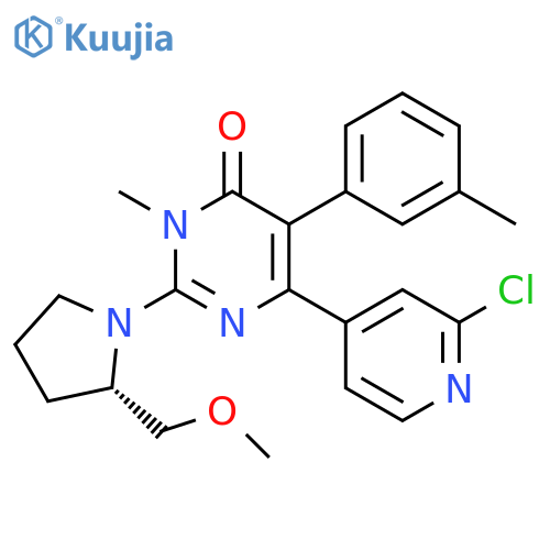 4(3H)-Pyrimidinone,6-(2-chloro-4-pyridinyl)-2-[(2S)-2-(methoxymethyl)-1-pyrrolidinyl]-3-methyl-5-(3-methylphenyl)- structure