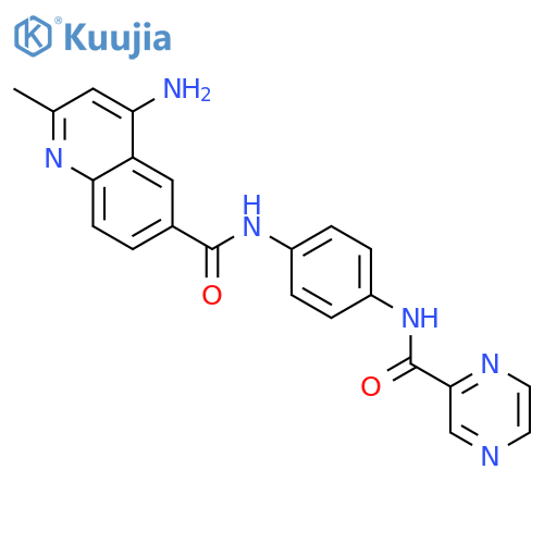 6-Quinolinecarboxamide,4-amino-2-methyl-N-[4-[(pyrazinylcarbonyl)amino]phenyl]- structure