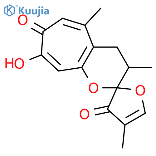 (2r,3r)-8-hydroxy-3,4',5-trimethylspiro[3,4-dihydrocyclohepta[b]pyran-2,2'-furan]-3',7-dione structure