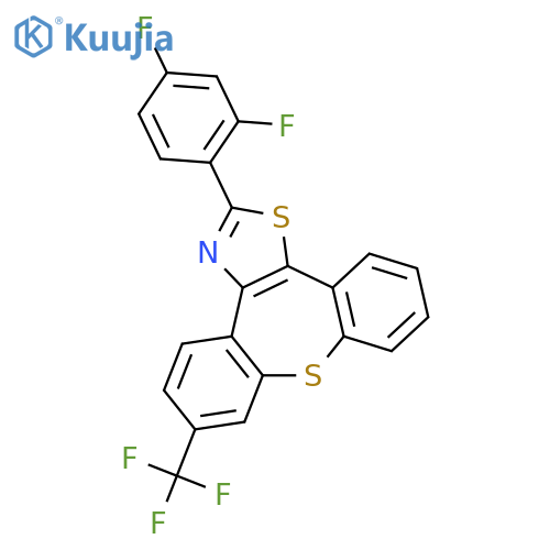 Dibenzo[2,3:6,7]thiepino[4,5-d]thiazole,2-(2,4-difluorophenyl)-6-(trifluoromethyl)- structure