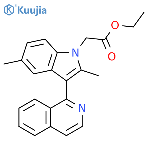 1H-Indole-1-acetic acid, 3-(1-isoquinolinyl)-2,5-dimethyl-, ethyl ester structure