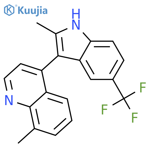 Quinoline, 8-methyl-4-[2-methyl-5-(trifluoromethyl)-1H-indol-3-yl]- structure