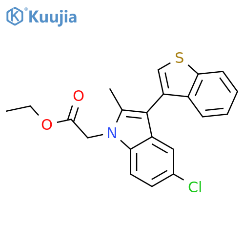 1H-Indole-1-acetic acid, 3-benzo[b]thien-3-yl-5-chloro-2-methyl-, ethylester structure