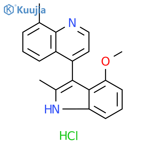 Quinoline, 4-(4-methoxy-2-methyl-1H-indol-3-yl)-8-methyl-,monohydrochloride structure