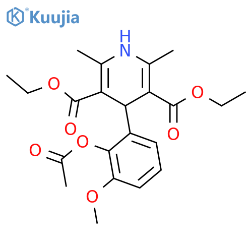 3,5-Pyridinedicarboxylic acid,4-[2-(acetyloxy)-3-methoxyphenyl]-1,4-dihydro-2,6-dimethyl-, diethylester structure