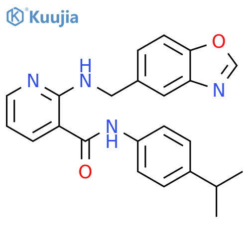 3-Pyridinecarboxamide,2-[(5-benzoxazolylmethyl)amino]-N-[4-(1-methylethyl)phenyl]- structure