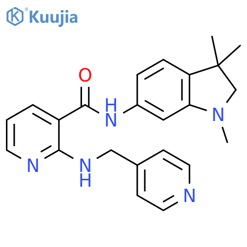 3-Pyridinecarboxamide,N-(2,3-dihydro-1,3,3-trimethyl-1H-indol-6-yl)-2-[(4-pyridinylmethyl)amino]- structure