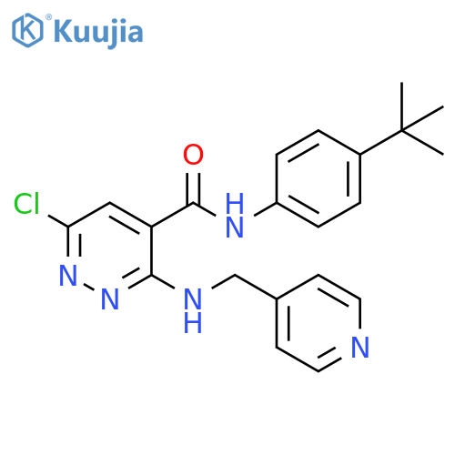 4-Pyridazinecarboxamide,6-chloro-N-[4-(1,1-dimethylethyl)phenyl]-3-[(4-pyridinylmethyl)amino]- structure