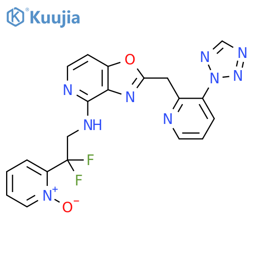 Oxazolo[4,5-c]pyridin-4-amine,N-[2,2-difluoro-2-(1-oxido-2-pyridinyl)ethyl]-2-[[3-(1H-1,2,4-triazol-1-yl)-2-pyridinyl]methyl]- structure