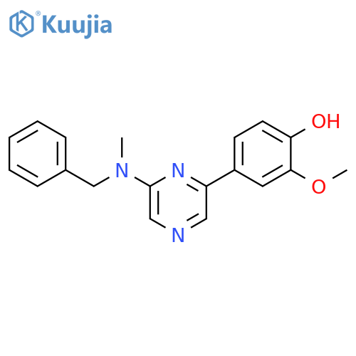 Phenol, 2-methoxy-4-[6-[methyl(phenylmethyl)amino]pyrazinyl]- structure