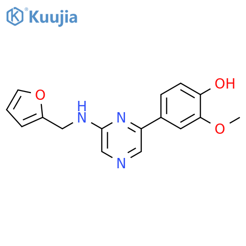 Phenol, 4-[6-[(2-furanylmethyl)amino]pyrazinyl]-2-methoxy- structure