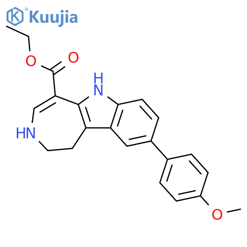 Azepino[4,5-b]indole-5-carboxylic acid,1,2,3,6-tetrahydro-9-(4-methoxyphenyl)-, ethyl ester structure