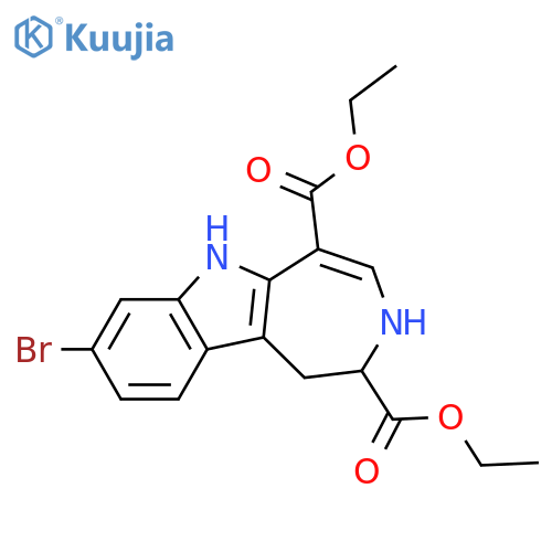 Azepino[4,5-b]indole-2,5-dicarboxylic acid,8-bromo-1,2,3,6-tetrahydro-, diethyl ester structure
