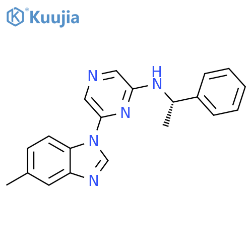 Pyrazinamine,6-(5-methyl-1H-benzimidazol-1-yl)-N-[(1S)-1-phenylethyl]- structure