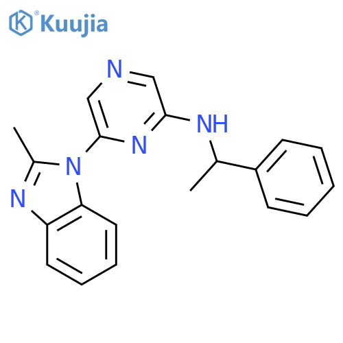 Pyrazinamine,6-(2-methyl-1H-benzimidazol-1-yl)-N-[(1S)-1-phenylethyl]- structure