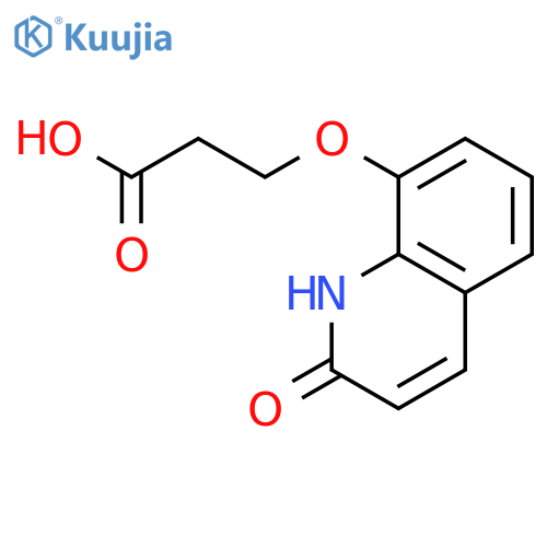 Propanoic acid, 3-[(1,2-dihydro-2-oxo-8-quinolinyl)oxy]- structure