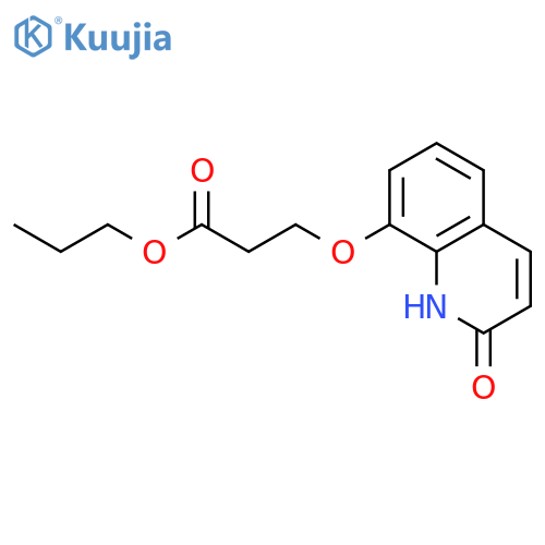 PROPANOIC ACID, 3-[(1,2-DIHYDRO-2-OXO-8-QUINOLINYL)OXY]-, PROPYL ESTER structure