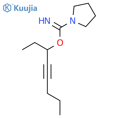 1-Pyrrolidinecarboximidic acid, 1-ethyl-2-hexynyl ester structure