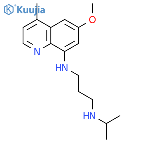 Isopropyl-[3-[(6-methoxy-4-methyl-8-quinolyl)amino]propyl]amine structure