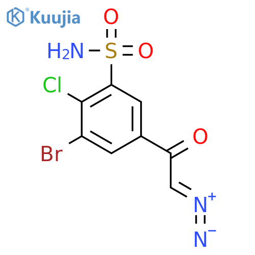 BENZENESULFONAMIDE, 3-BROMO-2-CHLORO-5-(DIAZOACETYL)- structure