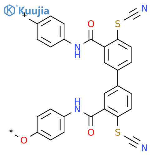 POLY[OXY-1,4-PHENYLENEIMINOCARBONYL(4,4'-DITHIOCYANATO[1,1'-BIPHENYL]-3,3'-DIYL)CARBONYLIMINO-1,4-PHENYLENE] structure