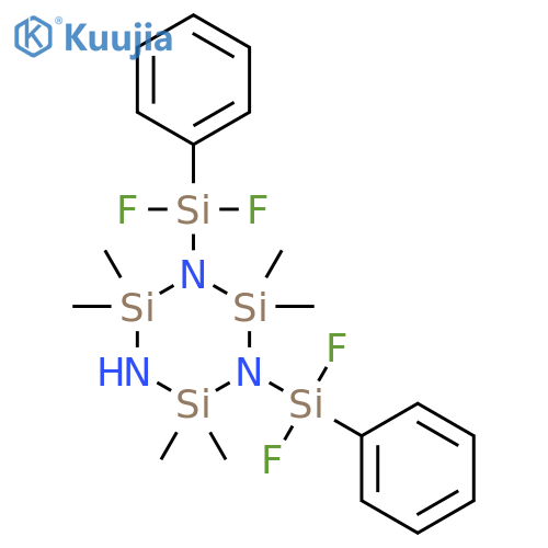 Cyclotrisilazane, 1,3-bis(difluorophenylsilyl)-2,2,4,4,6,6-hexamethyl- structure