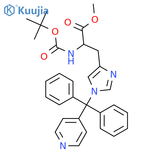 Nα-tert-butoxycarbonyl-3-(diphenyl-pyridin-4-yl-methyl)-histidine methyl ester structure