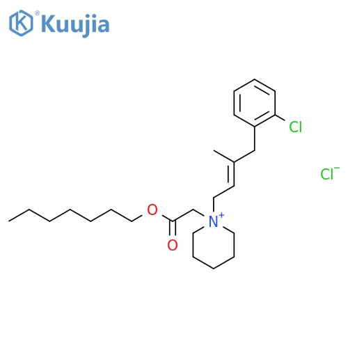 1-[(2E)-4-(2-chlorophenyl)-3-methylbut-2-en-1-yl]-1-[2-(heptyloxy)-2-oxoethyl]piperidinium chloride structure