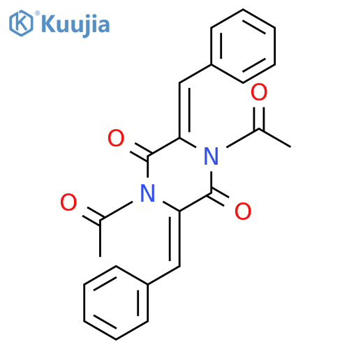 2,5-Piperazinedione, 1,4-diacetyl-3,6-bis(phenylmethylene)- structure