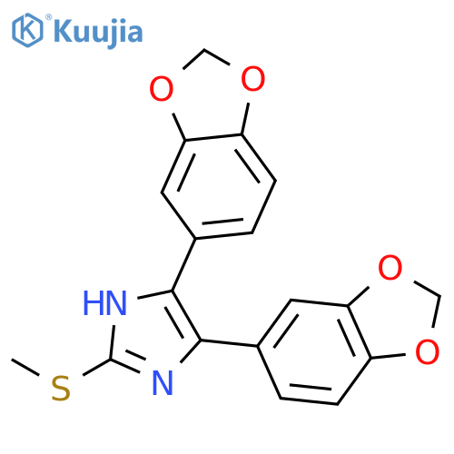1H-IMIDAZOLE, 4,5-BIS(1,3-BENZODIOXOL-5-YL)-2-(METHYLTHIO)- structure