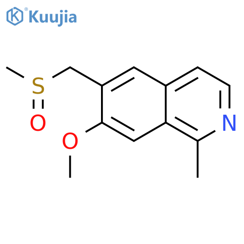 Isoquinoline, 7-methoxy-1-methyl-6-[(methylsulfinyl)methyl]- structure