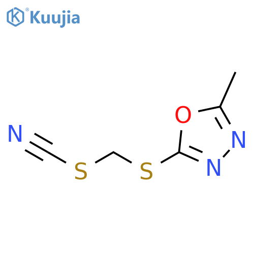 [(5-Methyl-1,3,4-oxadiazol-2-yl)sulfanyl]methyl thiocyanate structure