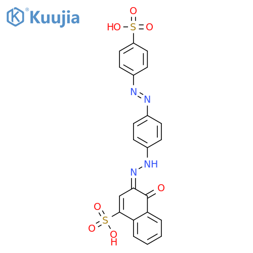 (3E)-4-oxo-3-(2-{4-[(E)-(4-sulfophenyl)diazenyl]phenyl}hydrazinylidene)-3,4-dihydronaphthalene-1-sulfonic acid structure