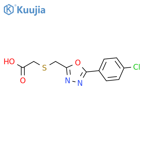Acetic acid, [[[5-(4-chlorophenyl)-1,3,4-oxadiazol-2-yl]methyl]thio]- structure