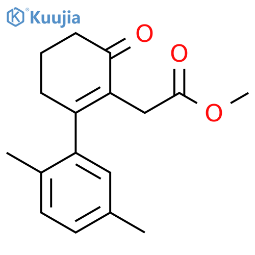 1-Cyclohexene-1-acetic acid, 2-(2,5-dimethylphenyl)-6-oxo-, methyl ester structure