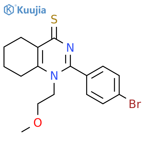 2-(4-bromophenyl)-1-(2-methoxyethyl)-1,4,5,6,7,8-hexahydroquinazoline-4-thione structure