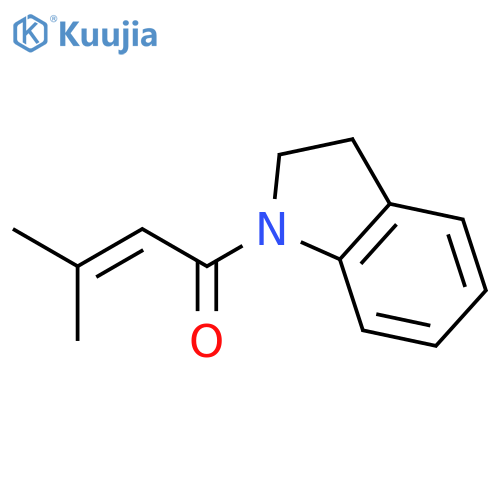 1H-INDOLE, 2,3-DIHYDRO-1-(3-METHYL-1-OXO-2-BUTENYL)- structure