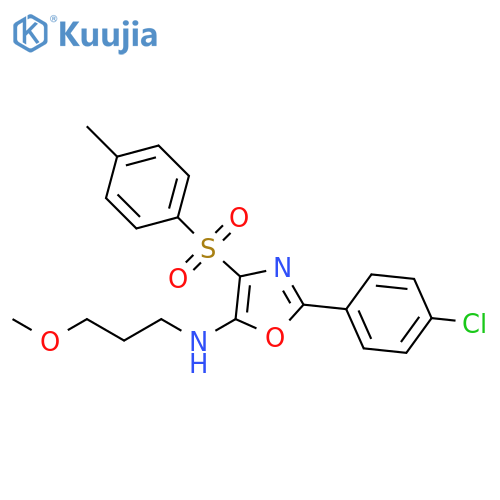 2-(4-chlorophenyl)-N-(3-methoxypropyl)-4-(4-methylbenzenesulfonyl)-1,3-oxazol-5-amine structure