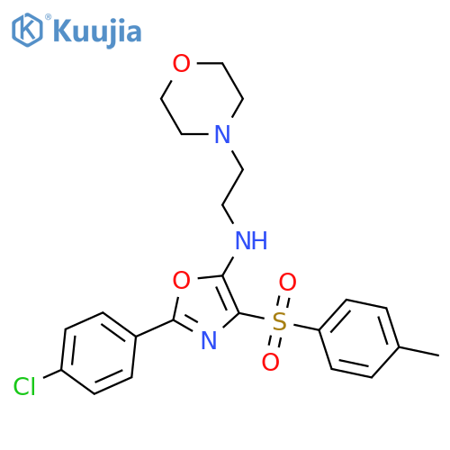2-(4-chlorophenyl)-4-[(4-methylphenyl)sulfonyl]-N-[2-(morpholin-4-yl)ethyl]-1,3-oxazol-5-amine structure
