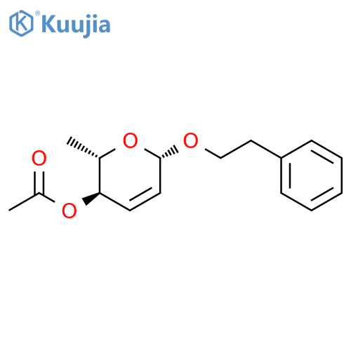 2H-Pyran-3-ol, 3,6-dihydro-2-methyl-6-(2-phenylethoxy)-, acetate,(2S,3R,6S)- structure