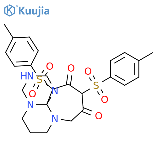 6H,10H-1,3,5-TRIAZINO[2',1':2,3]PYRIMIDO[1,2-A]AZEPINE-2,4(1H,3H)-DIONE, HEXAHYDRO-1,3-BIS[(4-METHYLPHENYL)SULFONYL]- structure