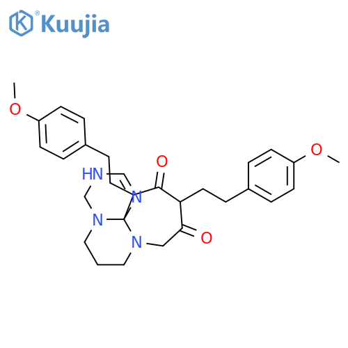 6H,10H-1,3,5-TRIAZINO[2',1':2,3]PYRIMIDO[1,2-A]AZEPINE-2,4(1H,3H)-DIONE, HEXAHYDRO-1,3-BIS[2-(4-METHOXYPHENYL)ETHYL]- structure