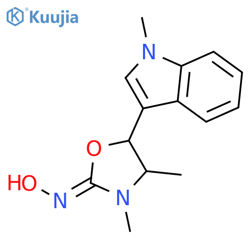 2-OXAZOLIDINONE, 3,4-DIMETHYL-5-(1-METHYL-1H-INDOL-3-YL)-, OXIME structure
