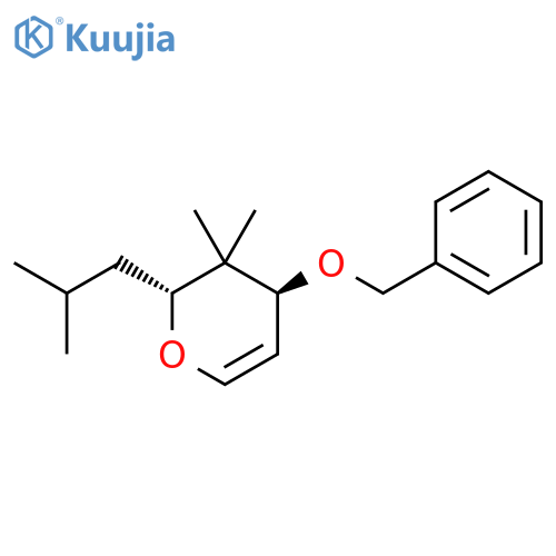 2H-Pyran,3,4-dihydro-3,3-dimethyl-2-(2-methylpropyl)-4-(phenylmethoxy)-,(2R,4S)- structure